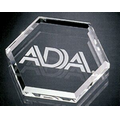 Hexagon Honor Roll Paperweight - Jade Glass (1/2"x3 7/16"x3")